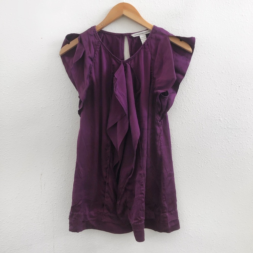 DIANE VON FURSTENBERG 100% Silk Blouse Size 12